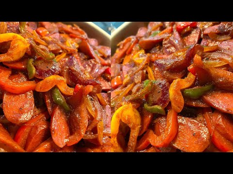 طريقة عمل طاسة سوسيس بالفلفل الألوان البلدي يوكل مع الشيف نونا