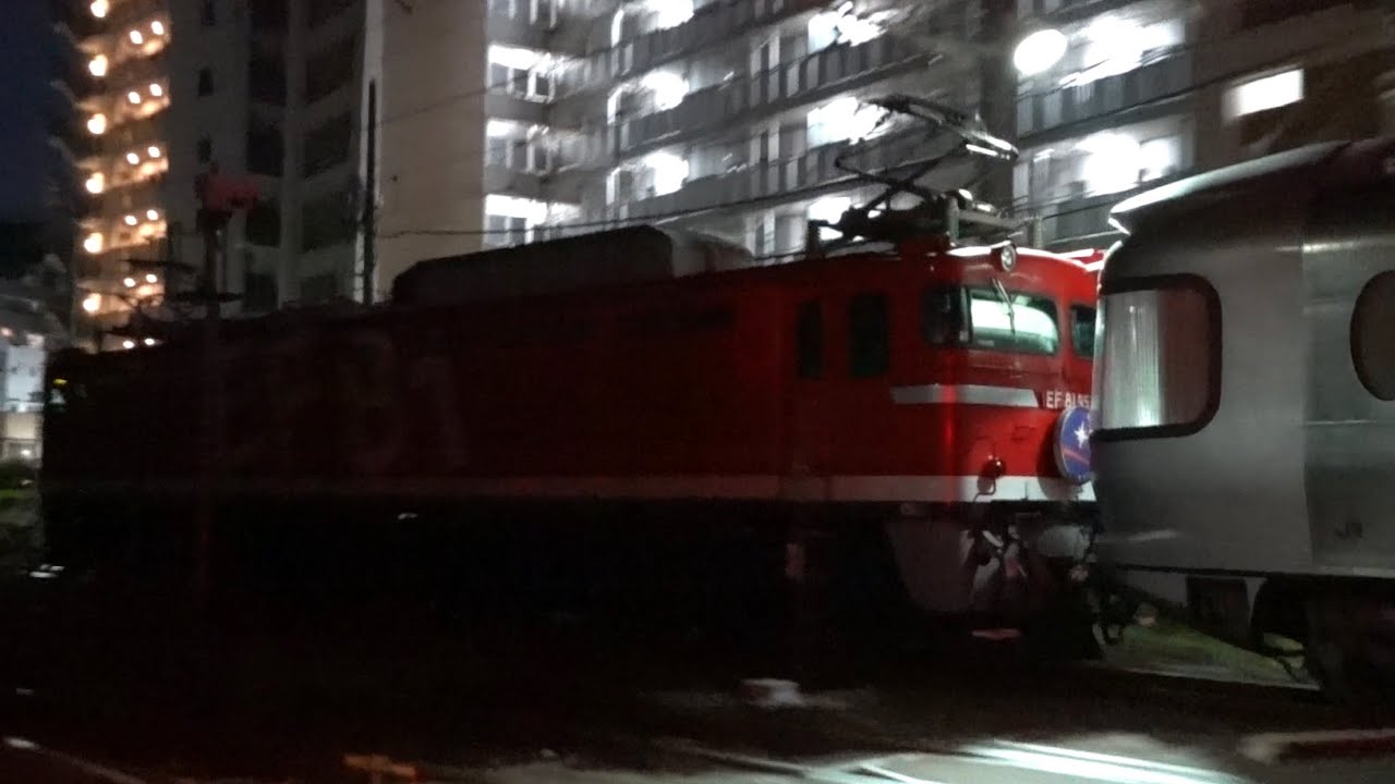 カシオペア紀行返却推進回送／EF81-95／第三下田端踏切 - YouTube