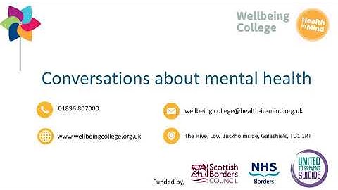 Conversations about mental health (A Wellbeing College bitesize session)