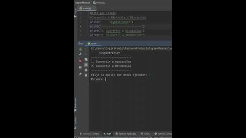Convertir textos de minúsculas a mayúsculas y viceversa en python sin funciones. #shorts