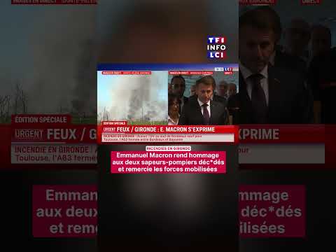 Miniature de la vidéo : Incendies en Gironde : Emmanuel Macron rend hommage aux deux sapeurs-pompiers déc*dés