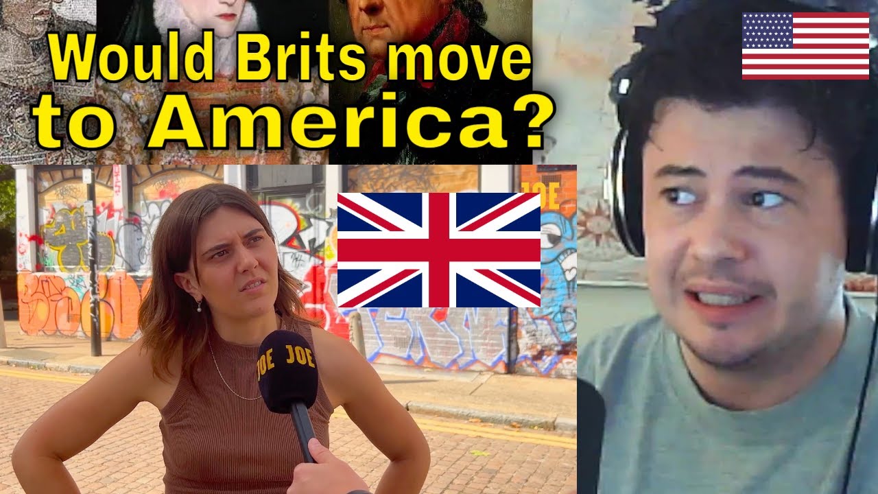 American Reacts Asking Brits if they'd move to America - YouTube