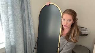 Gold Arched Full Length Mirror | 64" x 21" Stylish & Safe Dressing Mirror