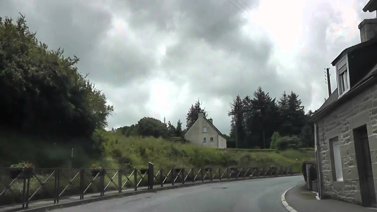 Driving Along Rue de Gwas ar Mogn & Route de Kerien, Bourbriac, Brittany, France 21st June 2012