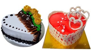 Amazing Heart Shape Cake Designs Valentine Special Cake Chocolate & Strawberry Heart Cake #vairal