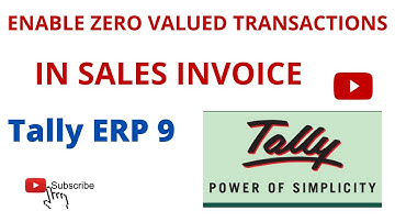 How To Do Zero Valued Transactions Entry In Tally ERP 9