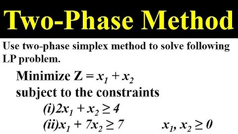 Two Phase : Minimization : Example Problem #twophase #minimization
