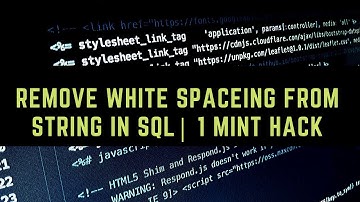 How we remove white spaces in sql string|| Trim function in sql || 1 mint hack of sql