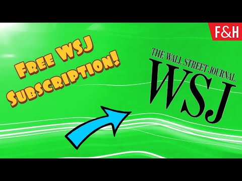 How To Get A Free Wall Street Journal Subscription! - How To Read WSJ For Free!