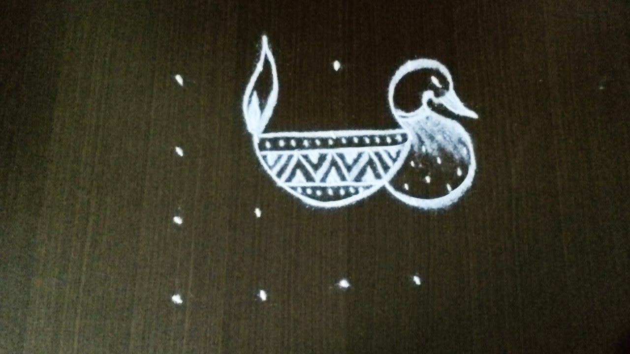 Peacock rangoli kolam with dots/easy sankaranti mugglu/pongal kolam @nschannelrangoli