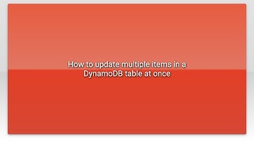 How to update multiple items in a DynamoDB table at once