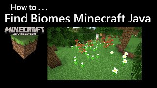 How To Find Biomes Minecraft Java