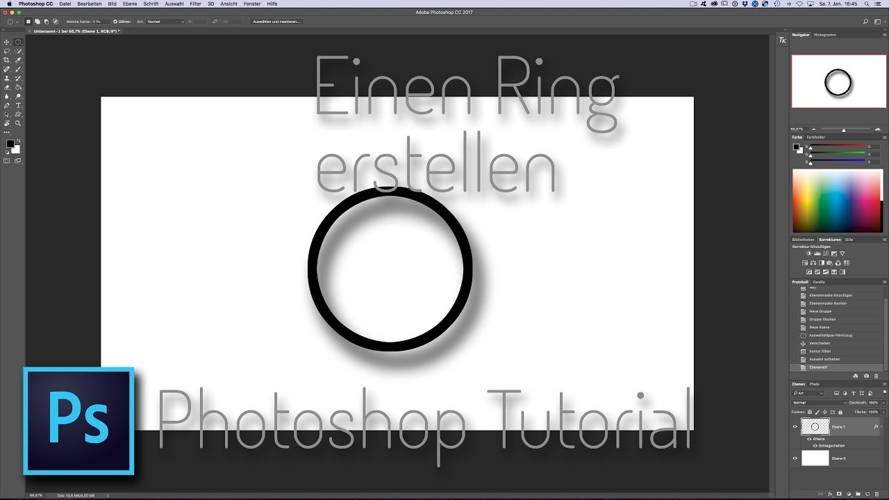 Wie Man Einen Ring In Photoshop Erstellt Youtube