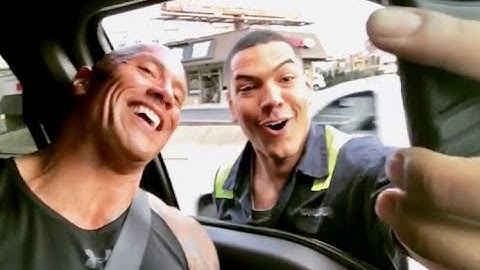 The Rock FAN Stops Him in Oncoming Traffic JUST For A Selfie!