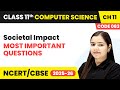 Societal Impact - Most Important Questions | Chapter 11 | Class 11th CS (Code 083) | CBSE 2025-26