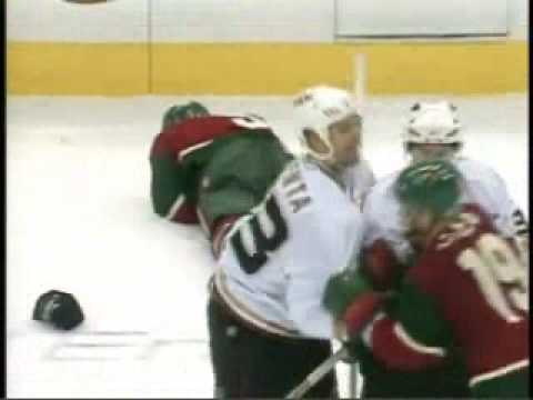 Ducks vs. Wild Brawl & Brad May KO's Kim Johnsson 4/17/07