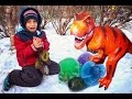 Dinosaur eggs & Giant T-Rex | Dinosaurs for kids video | Jurassic Park & GIANT LIFE SIZE