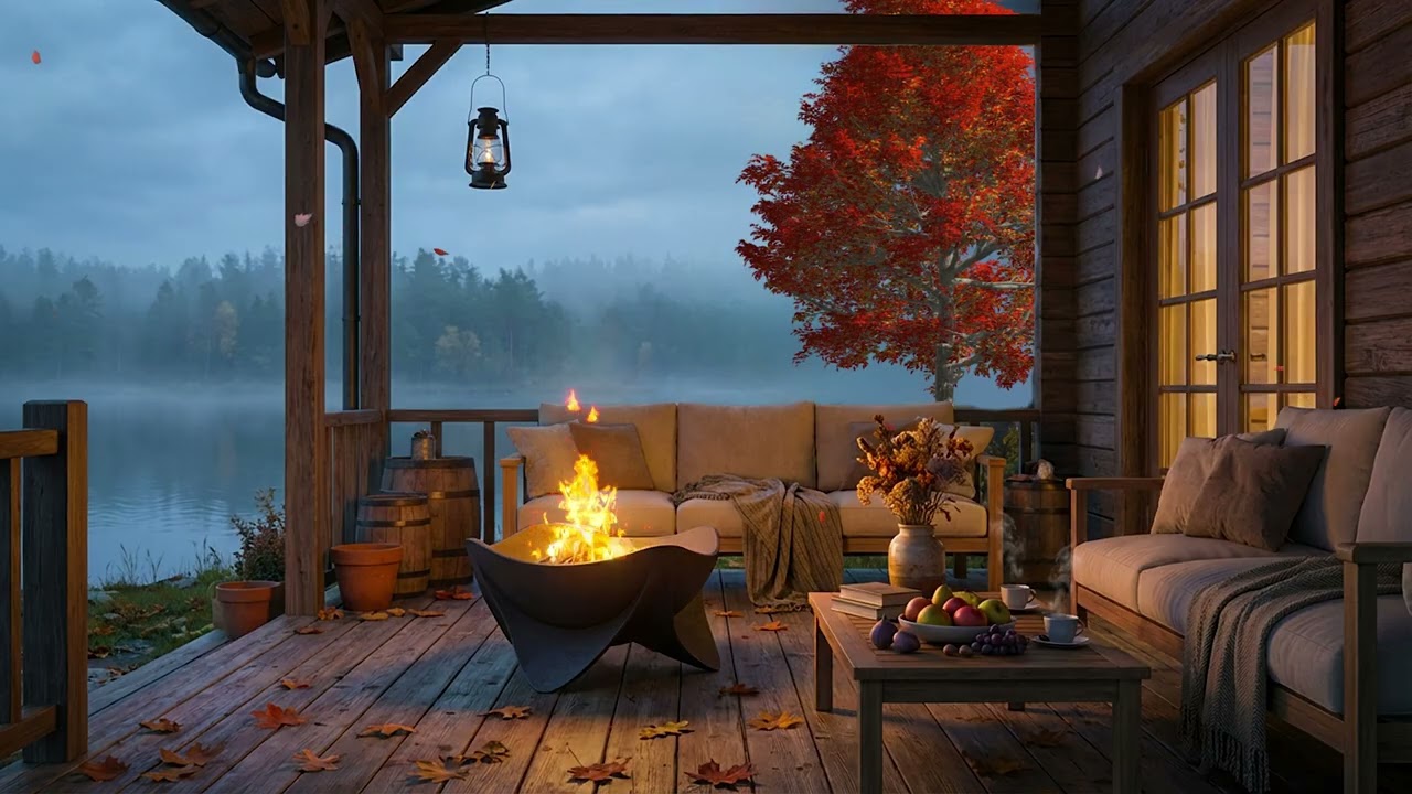 Lakeside Fireplace Sounds at Night 🔥 Calm Water & Cozy Cabin Ambience for Deep Sleep (No Music)