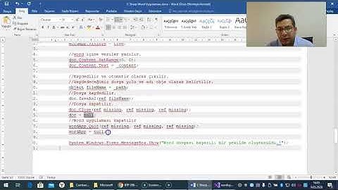 Görsel Programlama III Visual Studio C # da word dökümanları ile çalışmak