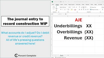 WIP Adjustment/Journal Entry: Some Key Points