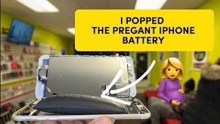 I popped the biggest iPhone battery 🧐 You won’t believe What came out of it ,😰 #apple #iphone #fy