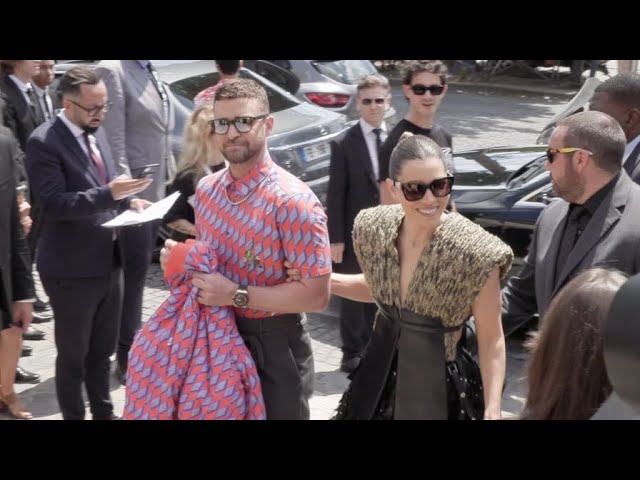 Justin Timberlake and Jessica Biel attending the Louis Vuitton Womenswear  Spring/Summer 2020 show as part