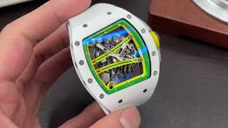 Rm61 01 Green Runway White Ceramic Case Integrated Movement