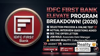 Information IDFC First Bank Elevate Program Breakdown 2026 | Manager or Recovery Agent 💸 Update