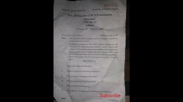 3rd semester geography question paper #jammu juniversity #subscribe more questions paper