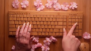 No Talking ASMR Bamboo Keyboard unboxing and fast typing