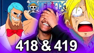 CATCHING UP WITH THE STRAWHATS!! | First Time Watching One Piece Episodes 418 & 419 (reaction)