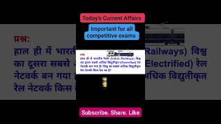World's 2nd Most Electrified Railway Network | 23 july Current Affairs 2026 | GK MCQ