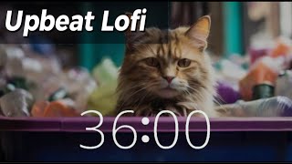 36 Minute Timer with Lofi Vibe | Enjoy Our Recycling Cat's Company 🎶 | #studytimer #classroomtimer