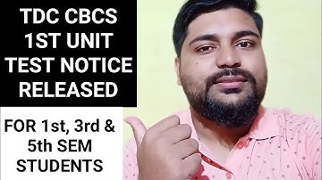 TDC Unit Test Notice | 1st 3rd & 5th Sem | Assam University | Pranoy Roy