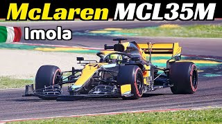 Lando Norris &amp; Oscar Piastri testing the 2021 McLaren MCL35M F1 car at Imola Circuit, April 6, 2023