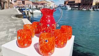 Set of 6 drinking glasses - Safari - Original Murano Glass OMG