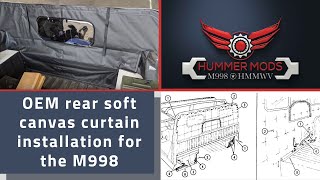 Breton Industries Military Rear Soft Canvas Curtain Installation for the M998 HMMWV Humvee Hummer H1 Hummer H1 Soft Top Replacement