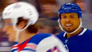 Ryan Reaves Asking Matt Rempe to Fight (FULL CLIP) Maple Leafs vs Rangers | NHL Highlights