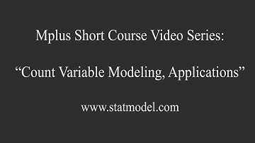 Count Variable Modeling, Applications, Mplus Short Course Topic 11, Part 3b