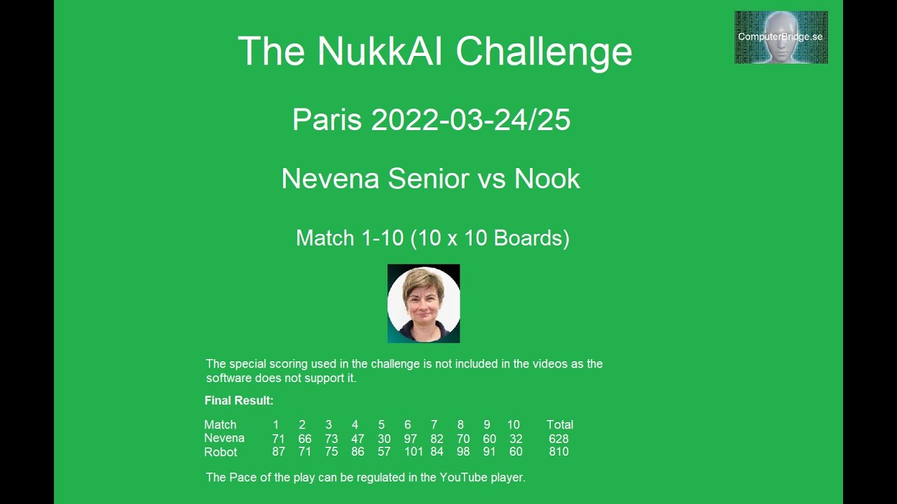 Nevena Senior Vs Robot NukkAI AI Match 1 10 100 Board YouTube