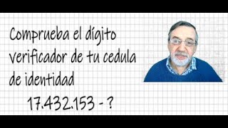 Como determinar el digito verificador de una cedula de identidad - Chile - #short