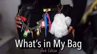WHAT I CARRY IN MY WORK PURSE (as an office girlie) 💻 🖊️ 💄 📒 | STEVE MADDEN LEILANI TOTE BAG