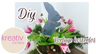 Dekoideen 2024 Frühlingsdeko nähen Osterdeko 🐇🌷DIY selber machen Blumen Deko kostenlose Vorlage