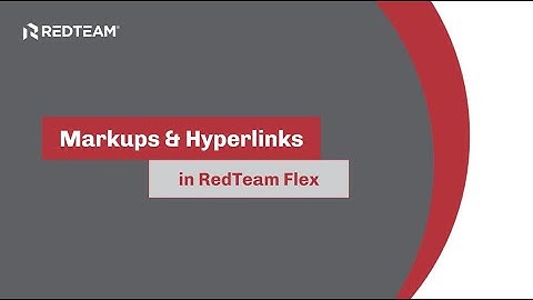 Training: RedTeam Flex - Markups and Hyperlinks