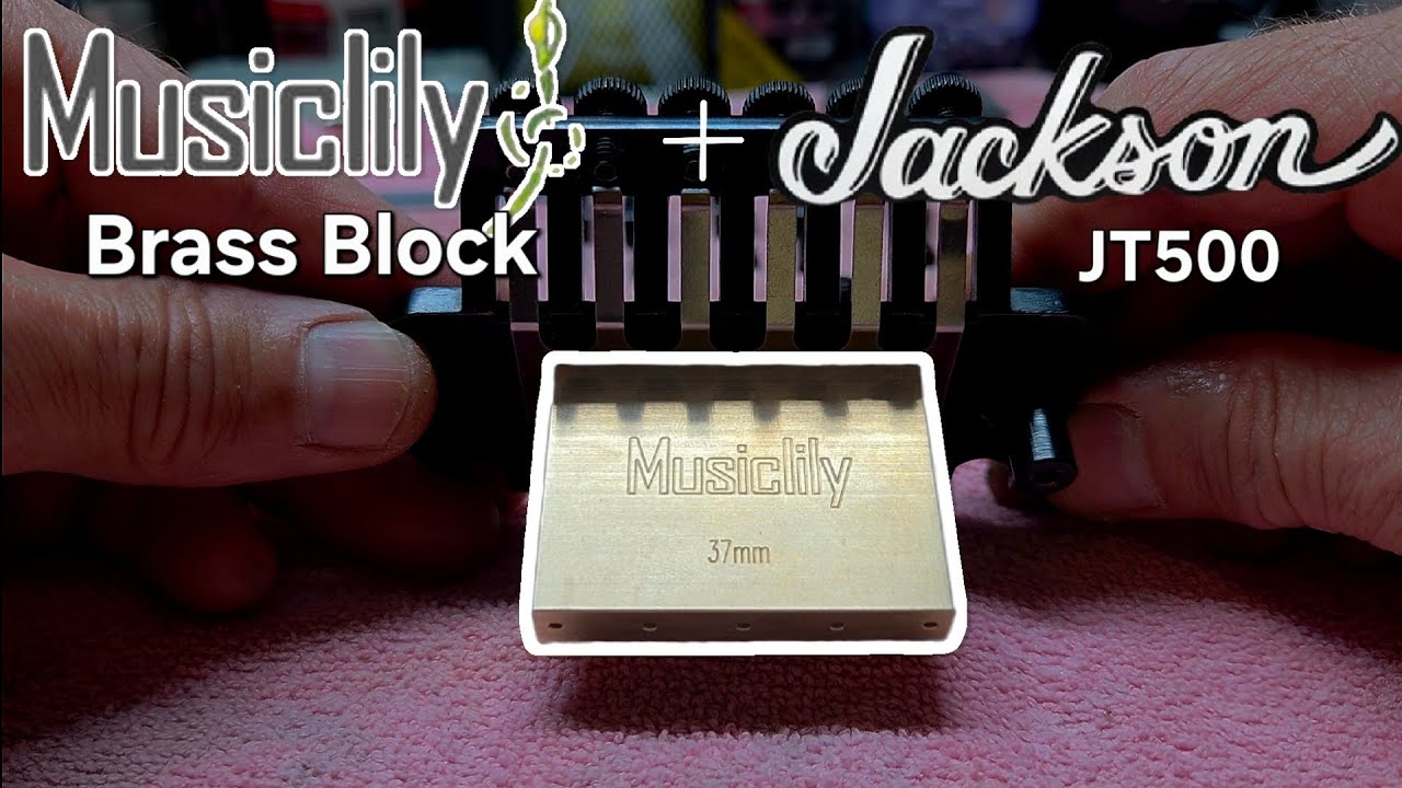 Musiclily Brass tremolo block install Jackson JT500 - YouTube