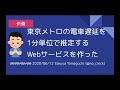 東京メトロの電車遅延を1分単位で推定するWebサービスを作った【M3 Tech Talk 第149回】