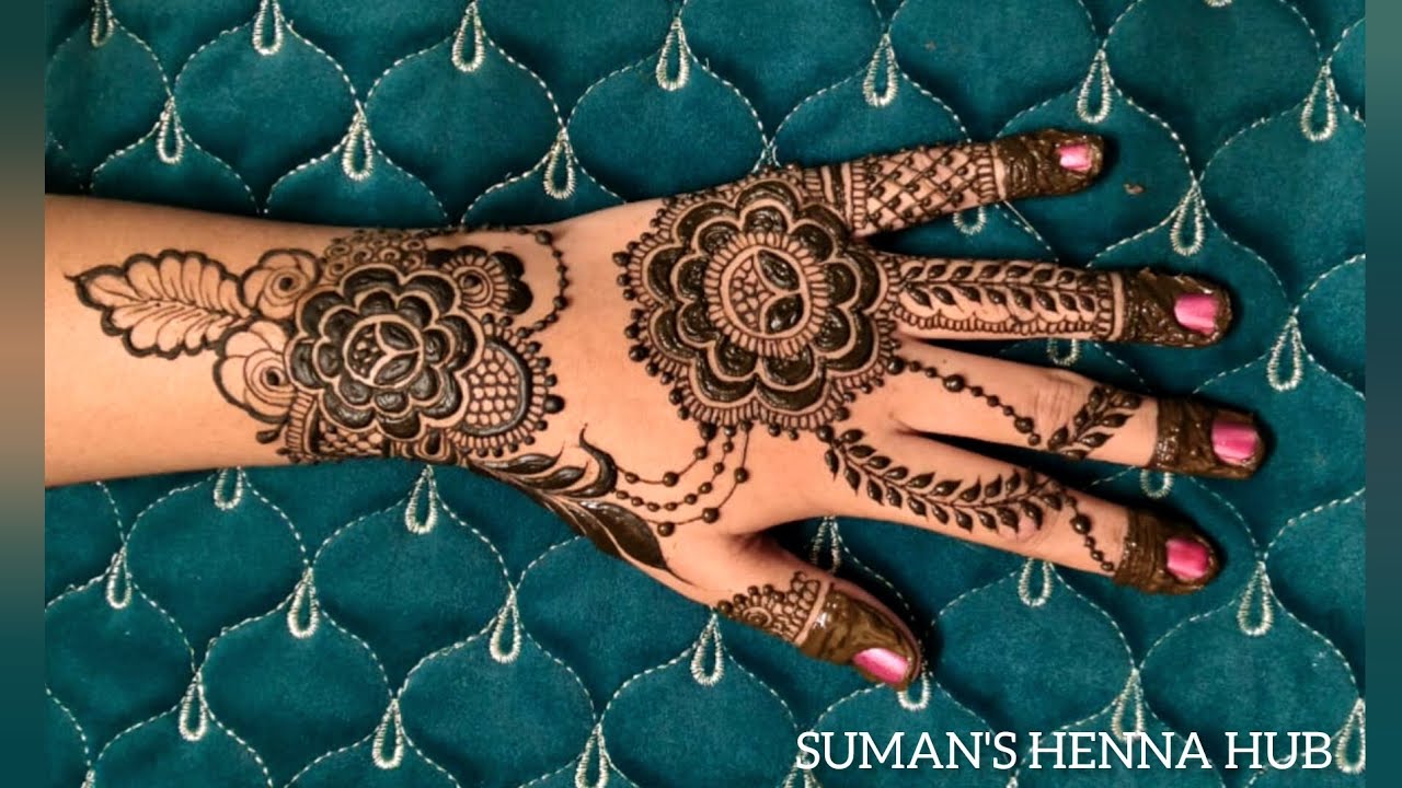 Easy bold flower henna design || मेहंदी डिजाइन || beatiful flower mehndi design || henna design ||