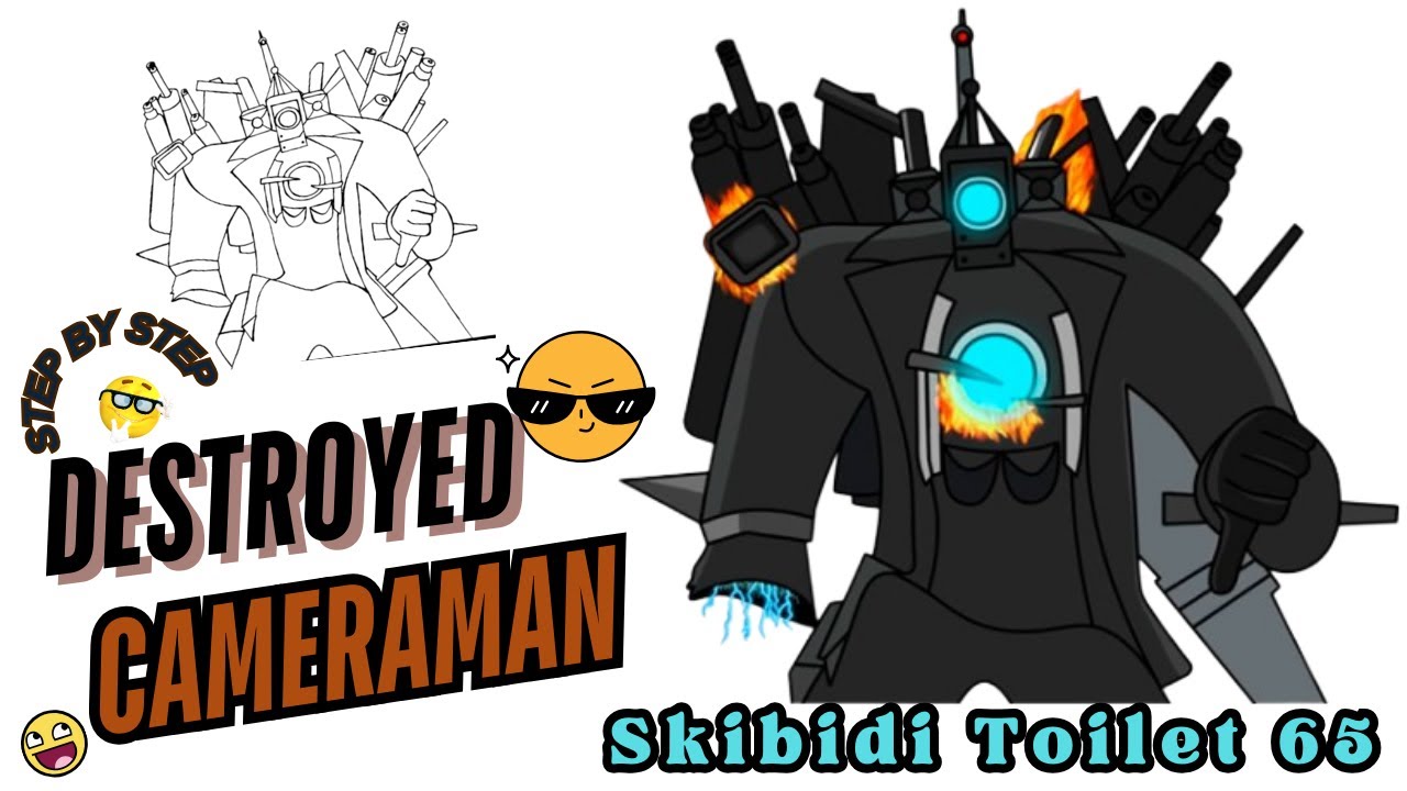 How to Draw Upgraded Titan Cameraman | Drawing Skibidi Toilet  73 Part 2 | Step By Step Drawing 😍