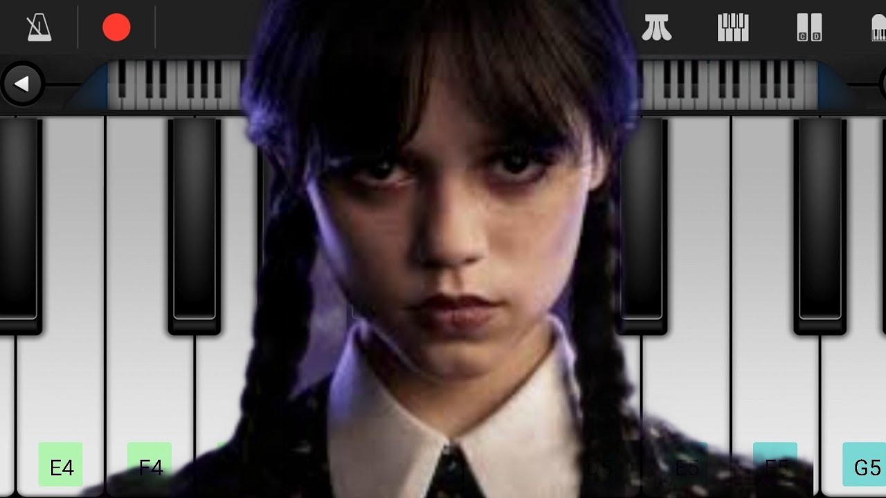 تعليم عزف اغنية bloody mary(wednesday ) على برنامج البيانو how to