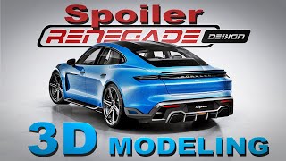 Porsche Taycan 2019 / Renegade Spoiler Back / 3D Modeling from photos.